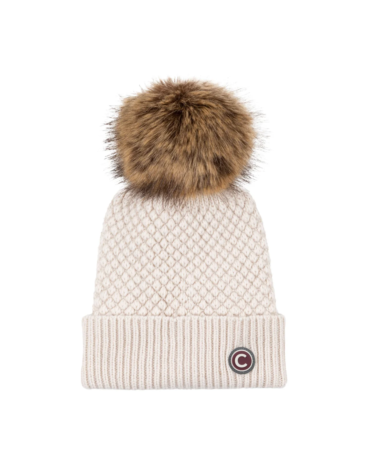 Cappello Beanie Colmar Originals Con Pompon Bianco
